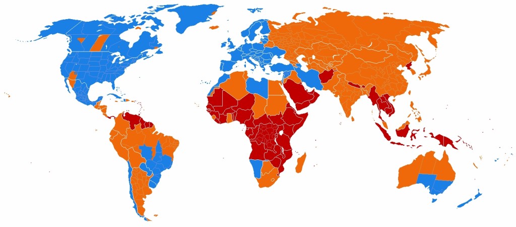 Daylight Saving World Subdivisions map