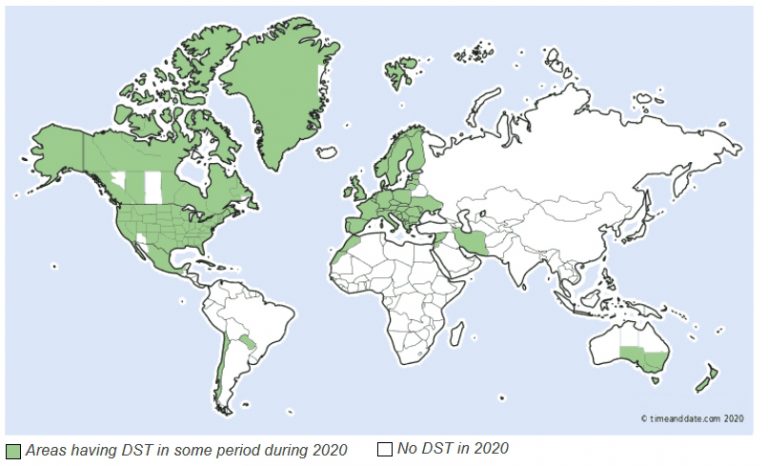Daylight saving time 2020 | World Time Zone